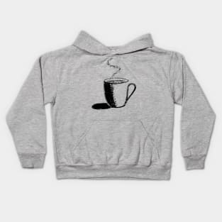 A Cup of Coffee Charcoal Kids Hoodie